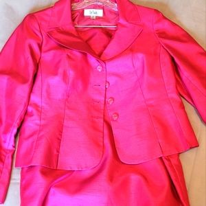 Fuschia Silk Skirt Set!